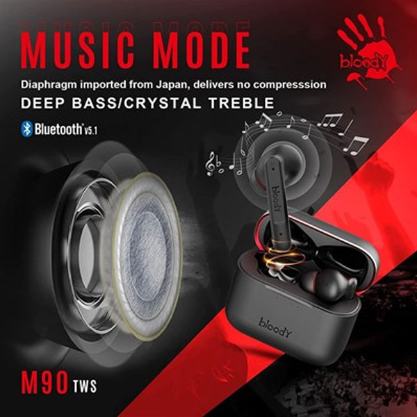 Bloody M90 TWS ANC True Wireless Gaming Earphones - Active Noise ...