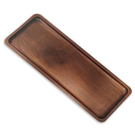 Elegant Wood Tray Rectangular Wooden Serving Platter for Food Like Cheese Loaves Biscuits Medium