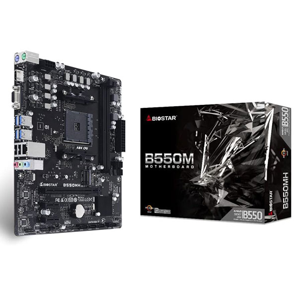 BIOSTAR B550 MHP AM4 AMD/B550/mATX /HDMI 4K/Gaming Motherboard - HomeCart.pk