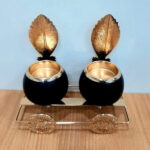 Metallic Vintage Candle Holders With Golden FeathersDisplay for Home Wedding Party Candlelight Dinner Decoration