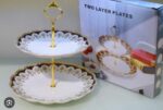 Fancy Gold 2 Tier Pastry Serving Dish
