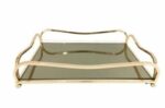 Orchid Rectangular Black Mirror Serving Tray Gold – WB576