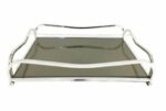 Orchid Rectangular Black Mirror Serving Tray Silver – WB574