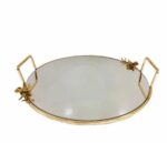 Orchid Round Mirror Tray (Gold) – WB332