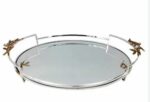 Orchid Round Mirror Tray (Silver) – WB334
