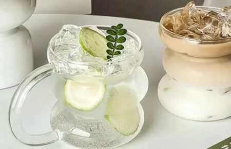 Three-layer Cup With Handle, Heat-resistant Glass Cup, High Borosilicate Material, Safe, Heat-resistant, For Office Use