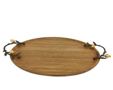 Orchid Oval Tray Wood Large – WB1071