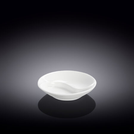 Wilmax Fine Porcelain Divided Soy Dish 3.5 Inch WL-996049-A