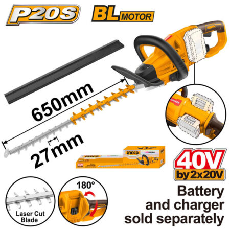 INGCO Cordless hedge trimmer CHTLI40028