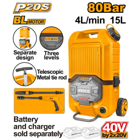 INGCO Cordless pressure washer CPWLI4006
