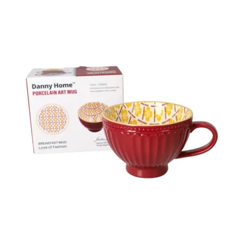 Danny Home Ceramic Clover Dots Mug 355ML 1Pcs DHMUG-E-21