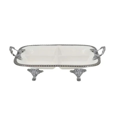 Angela 4 Section Serving Dish Silver 34x24cm AB-23