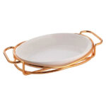 Brilliant-Oval-Serving-Dish-With-Gold-Stand-12-Inch-–-BR16012-Price-in-Pakistan