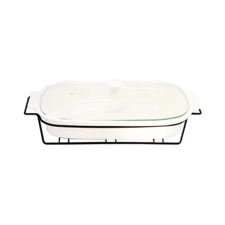 Brilliant Rectangle Casserole Serving Dish Food Warmer With Tea Light Candle Stand 16 Inch – BR11008