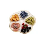 Danny Home Gold Rimmed 5 Division Flower Design Glass Serving Dish RW10-02 Price in Pakistan