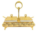 ORCHID-2-Compartment-Dry-Fruit-Serving-Tray-With-Stand-&-Lid-&-Spoons-Gold-TA2534