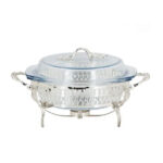 ORCHID-Glass-Serving-Buffet-Dish-With-Burner-Silver-CD6681