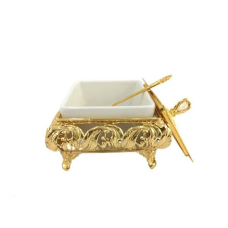 ORCHID Single Sugar Serving Pot With Lid & Spoon Gold TA2532