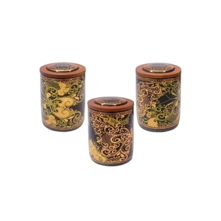 Black Ceramic 3 Pcs Jar Set HZ113