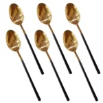 Black+Gold Fancy 6 Piece Table Spoon Set CC-007