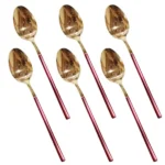 Red+Gold 6 Piece Fancy Table Spoon Set CC-004