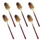 Red+Gold Fancy 6 Piece Tea Spoon Set CC-006