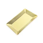 Stainless Steel Gold Hammered Rectangle Decorative Tray GST2011