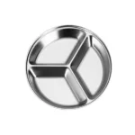 Stainless Steel Sauce Plate 3 Partition 14CM Silver GST2076