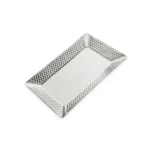Stainless Steel Silver Hammered Rectangle Decorative Tray GST2017