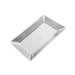 Stainless Steel Silver Hammered Rectangle Decorative Tray GST2018