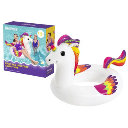 Bestway BW36159 Fantasy Unicorn Pool Float, Inflatable Rubber Ring for Kids and Adults