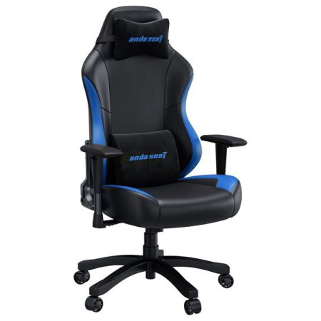 Anda Seat Luna Large Gaming Chair – Ergonomic Reclining Video Game Chairs, PVC Leather Computer Home Office Chair, Heavy Duty Neck & Back Lumbar Support, Folding Recliner Seat for Adults – Black & Blue