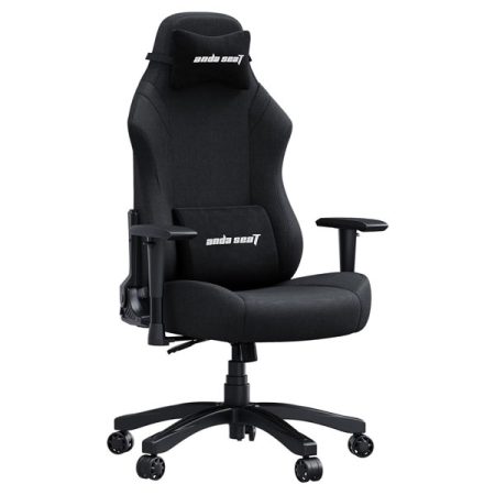 Anda Seat Luna Large Fabric Gaming Chair for Adults – Ergonomic Reclining Video Game Chairs, Computer Home Fabric Office Chair, Heavy Duty Neck & Back Lumbar Support, Folding Recliner Seat – Black Fabric