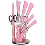 Kitchen-Knife-Set-9PCs-Pink-Wheat-Straw-Sharp-Cooking-Knife-Set-with-Acrylic-Stand-Price-in-Pakistan