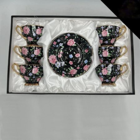 Royal Albert 12 Pcs Cup & Saucers Set Color Black – 406-F