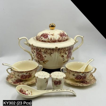 Royal Albert Bone China 23 Pcs Soup Set Off-White Body – KY302