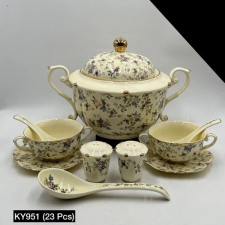 Royal Albert Bone China 23 Pcs Soup Set Off-White Body – KY951