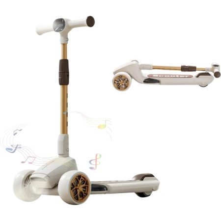 3 Wheel Kids Scooter Flashing Wheels Scooter for Kids 4 Height Adjustable Kids Toys for Age 2-13 Years Old Boys Girls Easy Folding