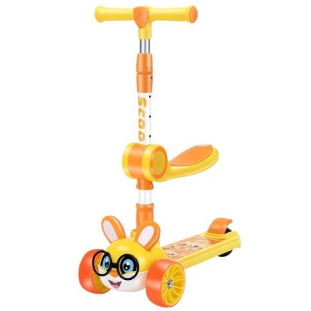 Foot Scooters With Music Speaker 4 Levels Foldable Adjustable Height For 2-10 Years Children 3-Wheel Flash Wheels Kick Scooter