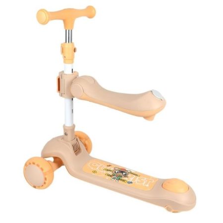KG High Quality Kids Outdoor PU-Nylon 3 Wheels 2 in 1 Kick Scooters QT-6066