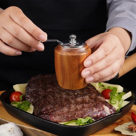 Wooden Salt And Pepper Grinder Hand Cranked Mini Grinder Multi-purpose Pepper Mills