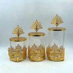 3 PCS CANDY JAR (GOLDEN)