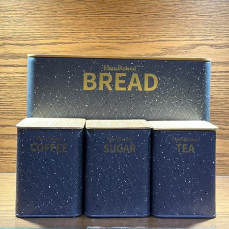 4 PCS SET BREAD BOX WITH SUGAR TEA COFFEE CONTAINERS