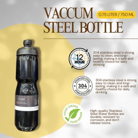 750ml Sports Vacuum Stainless Steel Bottle – Perfect for Cycling & Outdoor Use