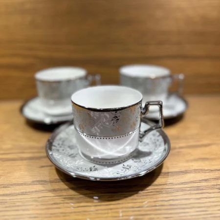 Fine Bone China Cup with Gifts Set and Royal Coffee Mug Tea Set of 6 Cup and Plate Small