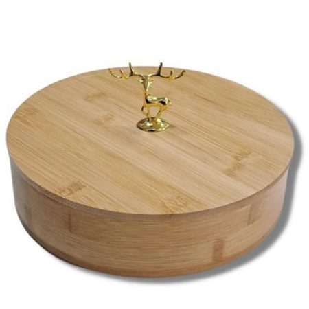 BAMBOO 4 PARTITION DRYFRUIT TRAY - Round