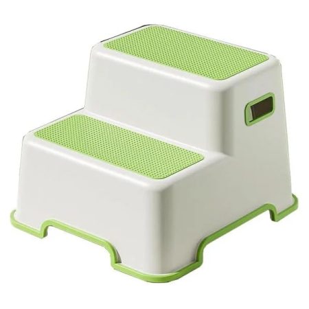 Double Step Stool for Kids Non-Slip 2 Height 2-Up Step Stool for Toddlers Kids with Built-in Handles