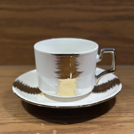 Fine Bone China Cup with Gifts Set and Royal Coffee Mug Tea Set of 6 Cup and Plate Small