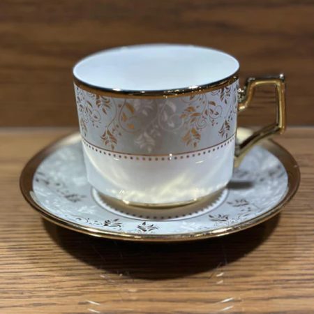 Fine Bone China Cup with Gifts Set and Royal Coffee Mug Tea Set of 6 Cup and Plate Small