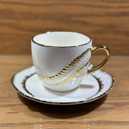 Fine Bone China Cup with Gifts Set and Royal Coffee Mug Tea Set of 6 Cup and Plate Small